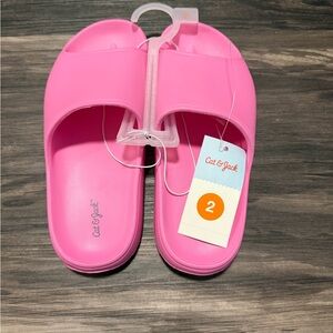 Cat & Jack Bright Pink Slide Sandals for Kids